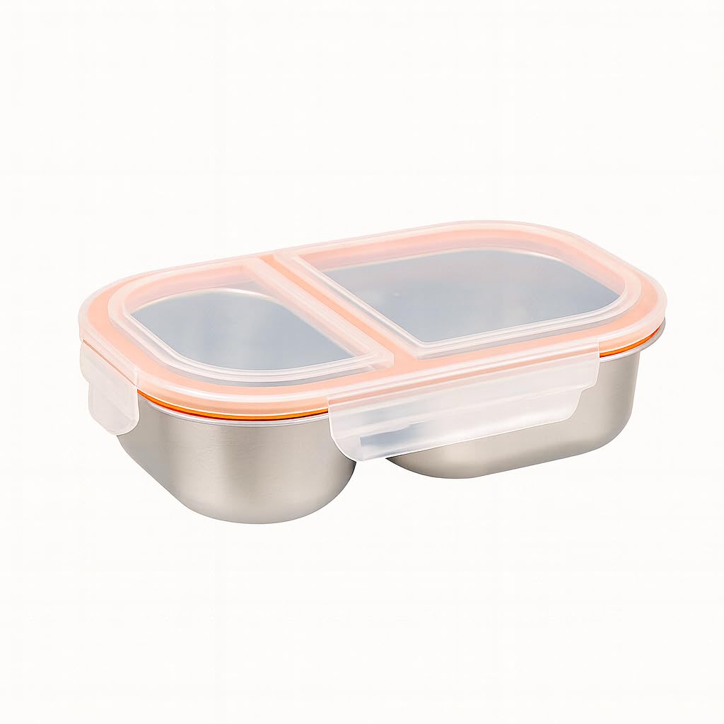 Buy KitchEase 800ml Stainless Steel Lunch Box with 2 Compartments