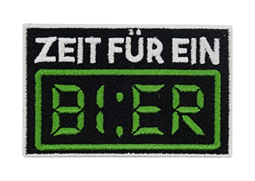 Finally Home Patch zum Aufbügeln - Zeit für ein Bier | Alkohol Patches Beer Bügelbild Lustiger Aufbügler Saufen Aufnäher