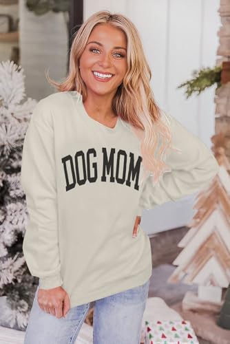 Kneyatta Dog Mom Sweatshirt Women Dog Lover Sweatshirt Funny Graphic Fall Sweatshirts Dog Mam Pullover Tops Apricot thumb #3