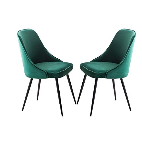 SJIALEN 1/2/4pcs Soft Velvet Dining Chair,for Office Lounge Dining Kitchen Bedroom Kitchen Chair Reception Chair Kitchen Chair (Color : Green, Size : 2pcs)