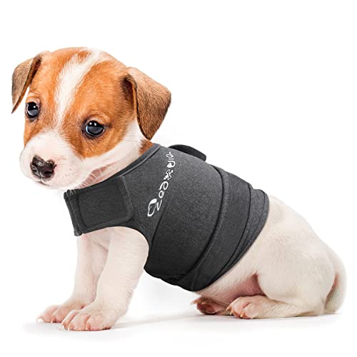 Image of Zeaxuie Baby-Use-Grade Dog Anxiety Vest, Breathable Dog Jacket Wrap for Thunderstorm, Travel, Fireworks, Vet Visits- Calming Coat for Small, Medium & Large Dogs-XS-Gray