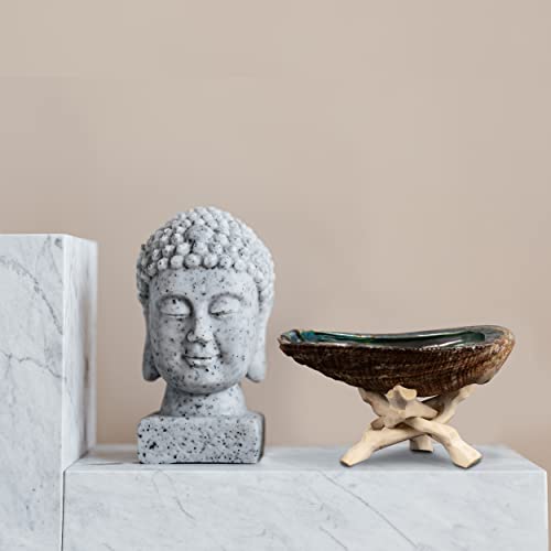 Wish Well Natural Abalone Shell 5.5-6 Inch Large With Wooden Stand - Incense Holder And Sage Smudge Bowl For Cleansing, Smudging, And Meditation - Palo Santo Holder & Beautiful Home Decor #TOP3