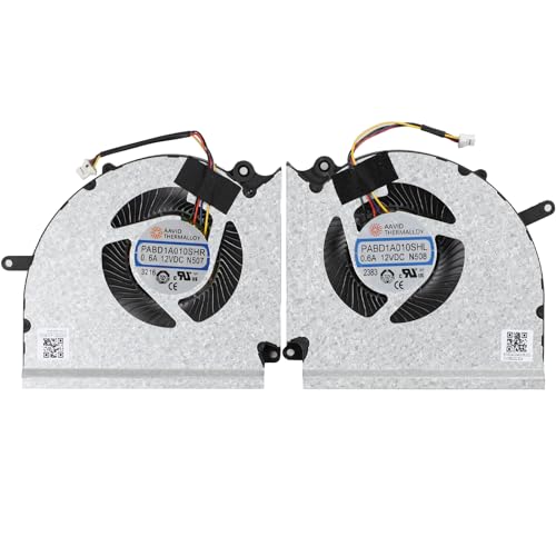 New CPU and GPU Cooling Fan Replacement for MSI Raider GE78 GE78HX Vector GP78 GP78HX MS-17S1 MS-17S2 N507 PABD1A010SHR N508 PABD1A010SHL DC12V 0.6A Fan