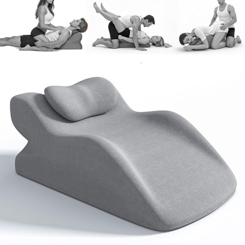 Sexkissen für Paare mit Memory Foam Sex Kissen für Die Paare Sex Positionen Sex Pillow Keilkissen für Paare mit verbessertem Winkel und erhöhtem Komfort (hellgrau)