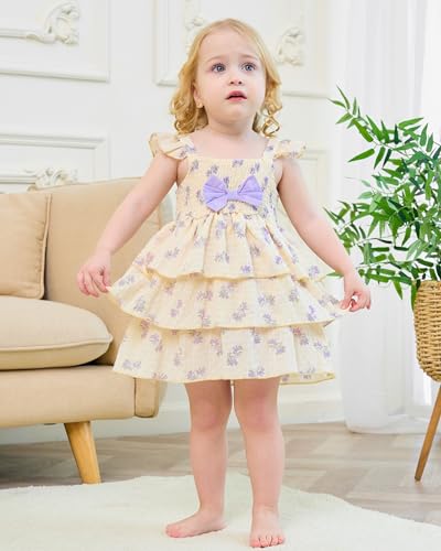 Toddler Girl Summer Dress Infant Baby Girl Casual Clothes Sleeveless Bowknot Beach Sundress with Hat3