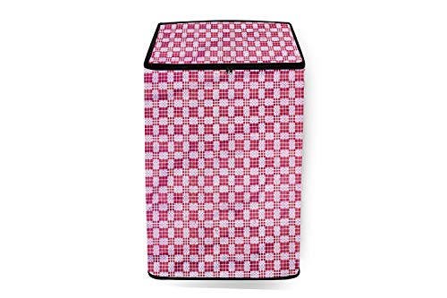 Image of Stylista Washing Machine Cover Compatible for Samsung 7.0 Kg Fully-Automatic Top Loading WA70N4420BS /TL Checkered Magenta