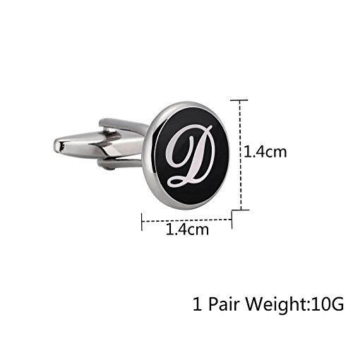 Gemelos de Acero Inoxidable Negro y Blanco con Letra d miniatura 2