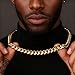 Zsllzm Mens Miami Cuban Link Chain 14k Real Gold Plated Chain for Men Solid Stainless Steel Necklace Hip hop Jewelry 10mm/12mm/14mm,18-30 Inches (20'', 14k gold plated-10mm)