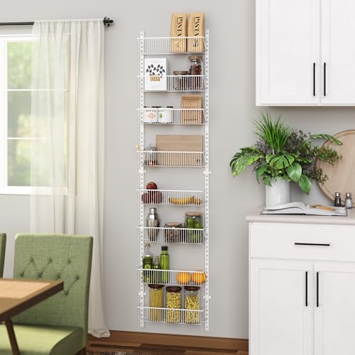 ClosetMaid 97535 Wall or Door Adjustable (8) Basket Organizer, 6.614-Inch D x 77.165-Inch H x 17.992-Inch W, White by ClosetMaid - Image 2