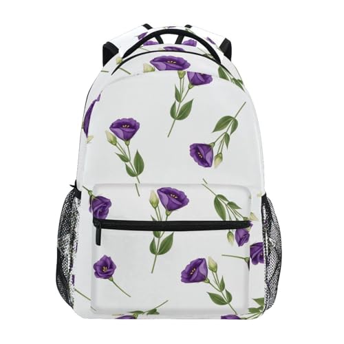 Sac à dos voyage léger 15L fleurs violettes pour la rentrée scolaire des enfants