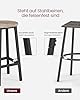 VASAGLE Taburete de Bar, Juego de 2, Sillas de Bar, Sillas de Cocina con Marco de Metal, Altura 65 cm, con Reposapiés, para Cocina, Salón, Comedor, Greige Mélange y Blanco LBC032B02 #4