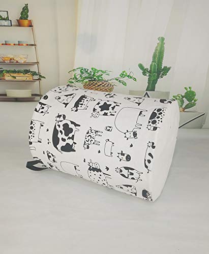 Image of Kids Laundry Hamper Clothes Gift Basket Storage Laundry Baskets Organizer Bin with Handles for Nursery Room (Cow)