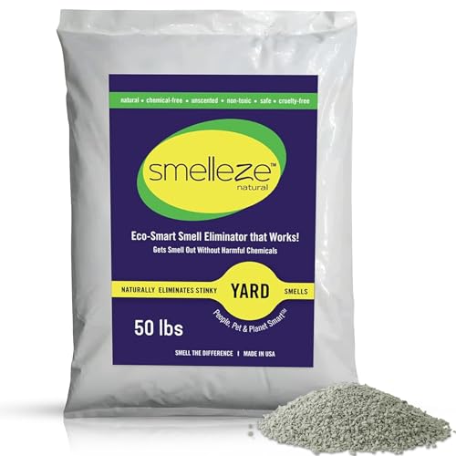 Image of SMELLEZE 50 lb. Yard Odor Eliminator for Dogs - Long-Lasting Turf Cleaner for Pet Urine Outdoor & Poop | Safe for People, Pets, Plants & Planet | Works on Grass, Gravel, Patios & Kennels