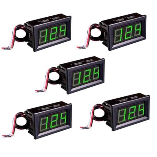 5Pcs 0.56" 3 Wire DC0-100V LED Digital Voltmeter (Blue)