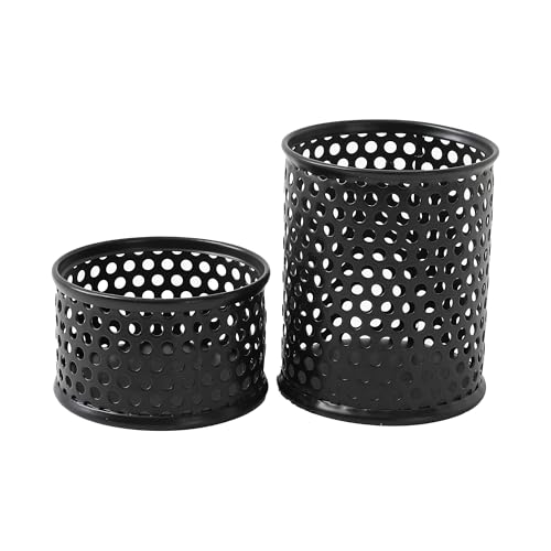 Image of The Better Home | Pencil Holders | Metal Made | Study Table Accessories For Kids Home Office | Set of 2 | Metal Mesh Design | Desk Organizer Pen Stand | Ideal for Office Study Table,Black