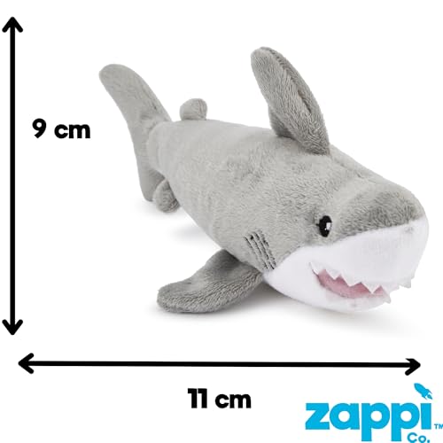 Zappi Co Kinder Kuschelweiches Plüschtier - Perfekte kuschelige Spielgefährten für Kinder Geburtstage und besondere Anlässe(12-15cm) (Hai)