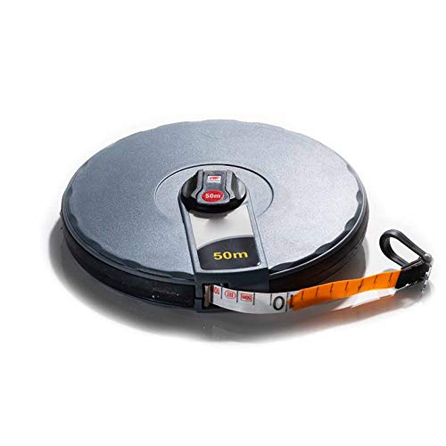 Kapselbandmass BAUMA Glasfaser mit Haken 50m | mit Anti-Rutsch-Griff I kompakter Hochleistungs-RückspulgriffI Präzisionsmessung nach Genauigkeitsklasse III Made in Germany Cover