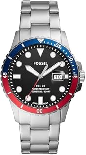 Fossil Herrenuhr Fb01, Quarzwerk, 42mm Silbernes Edelstahlgehäuse mit Edelstahlarmband, FS5657