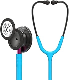 3M Littmann Classic III Monitoring Stethoscope, Smoke Chestpiece, Turquoise Tube, Pink Stem and Smoke Headset, 69 cm, 5872