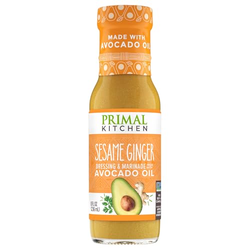 Primal Kitchen Sesame Ginger Vinaigrette & Marinade Salad Dressing made with Avocado Oil, Paleo...