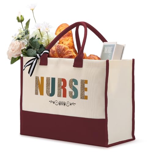 Nurse Canvas Tote Bag, Nurse Bag, Canvas Tote Bag for Gifting, Cotton Canvas Tote Bag for Women, Nurse Shoulder Beach Bag, Novelty Nurse Gift, Thank You Gift for Nurse, Nursing Student Bag A13