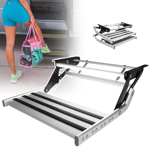 Escalones Plegables para Autocaravana, manuales o eléctricos, automáticos, de Alta Resistencia, con luz LED de Aluminio, para caravanas y remolques de Viaje 1-Step-Manualwithoutlight