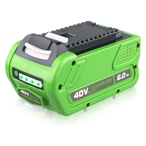 PDstation 6000mAh 40V 29462 Lithium Battery 29472 High-Output Battery Replacement for GreenWorks 40v Battery Compatible with GreenWork 40V G-MAX Power Tools 29252 20202 22262 25312 25322 20642 22272 Cover
