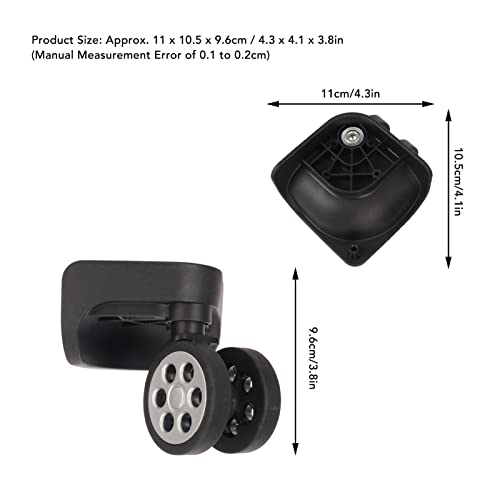 TOPINCN Swivel Wheel, 2pcs Luggage Wheels Replacement Parts, Black Locking 360 Degree Rotation Quiet Universal Luggage Wheels3