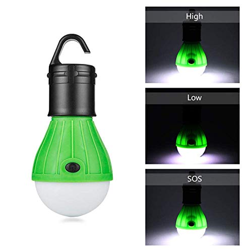 Acampar camping luces luces y linternas recargables Green Light Tent Lámpara Linterna portátil for acampar bombilla LED de fuente de alimentación de la batería 3xAAA Caza Pesca de la noche la luz de t