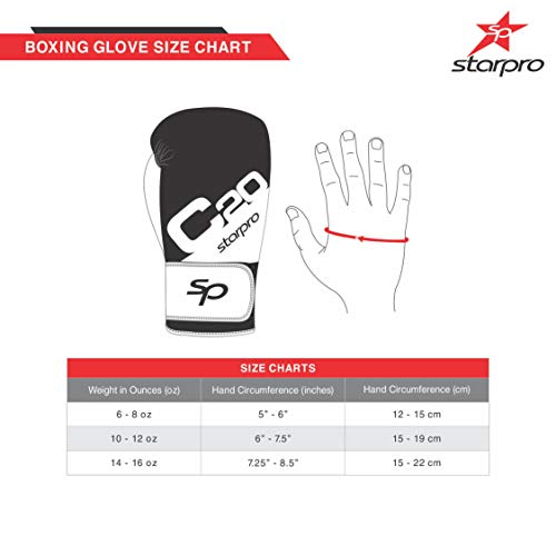 image for Starpro C20 Single Shell Boxing Gloves| PU Leather| Black & White | fo