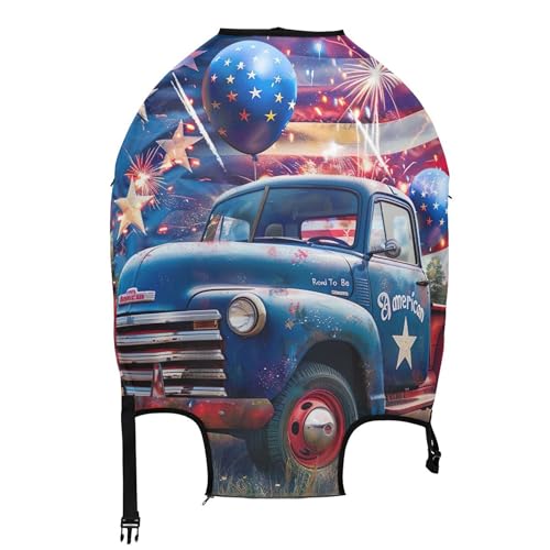 Joisal Flower Luggage Protector Cute Suitcase Covers Elastic of July Blue Truck Balloons Vacation Essentials Suitcase Sleeve, XL, Fits 29-32 Inch Case2