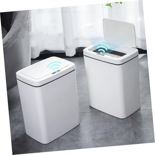 Bote de basura rectangular inteligente Luxshiny blanco miniatura 4