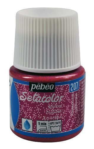 Pebeo Setacolor Fabric Paint 45ml Bottle | Light Fabrics Glitter Range | NEW (Glitter Tourmaline)