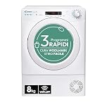 Candy Smart Pro CSOE H8A2DE-S Asciugatrice A Pompa Di Calore, 8 Kg, Programma Stiro Facile, Connettività NFC, Classe E, Bianco [Classe di efficienza energetica E]