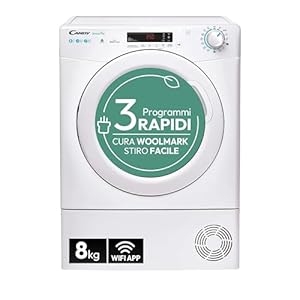 Candy Smart Pro CSOE H8A2DE-S Wärmepumpentrockner / 8 kg/Easycase-Kondenswasserbe... mit optischer Füllanzeige direkt im Bullauge/Smarte Bedienung mit moderner Wi-Fi + Bluetooth