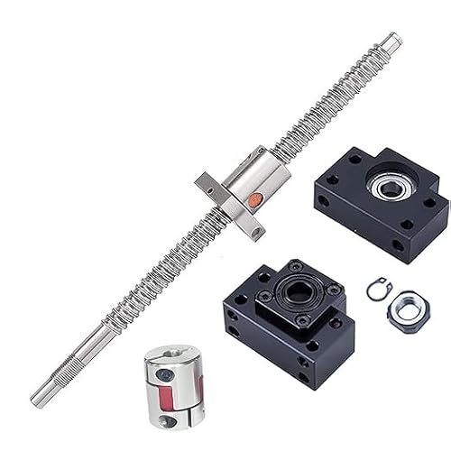 Mssoomm 12mm Ballscrew Kit SFU1204 RM1204 Anti-Backlash Ball Screw, Length 13.78 inch / 350mm 4mm Pitch + Ball Screw Nut + BK/BF10 Bearing End Supports+ Coupler, High Precision Part for CNC Machine