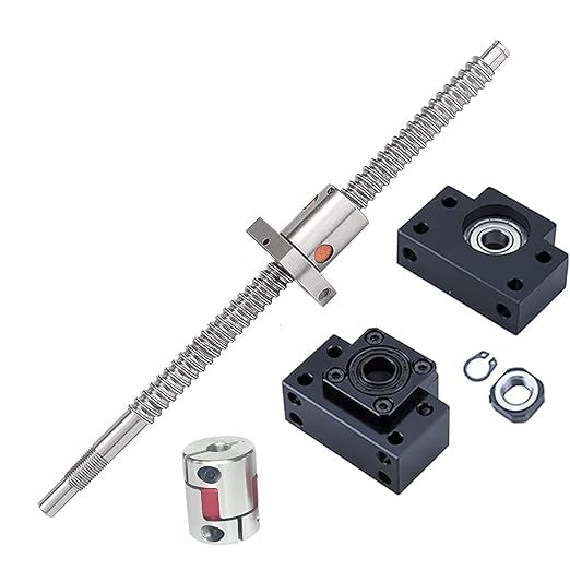 12mm Ballscrew Kit SFU1204 RM1204 Anti-Backlash Ball Screw, Length 27.56 inch / 700mm 4mm Pitch + Ball Screw Nut + BK/BF10 Bearing End Supports+ Coupler, High Precision Part for CNC Machine