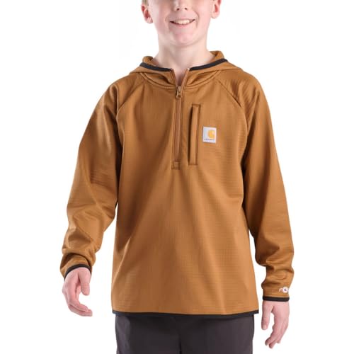 Carhartt Kid's CA6778 Force® Long-Sleeve Quarter Zip Sweatshirt - Boys Medium (10-12) Carhartt Brown