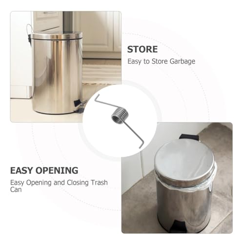 Abaodam 10 Stück Mülleimer Torsionsfeder Edelstahl: Schenkelfeder Ersatzfeder Deckel, Drehfeder Abfalleimer Fußpedal Öffnungsmechanismus Mülltonne Metallfeder