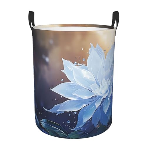 Ice Flower Print Laundry Hamper Circular Laundry Basket Round Foldable Storage Basket Dirty Clothes Organizer Storage Bin With Handles For Office Living Room Bathroom Car Ice Flower Print Laundry Hamper Circular Laundry Basket Round Foldable Storage Basket Dirty Clothes Organizer Storage Bin With Handles For Office Living Room Bathroom Car