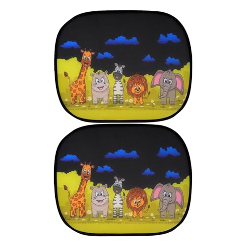 Yianyal Parasol De Coche Para Ventanas   Pantallas Estáticas De Dibujos Animados Para Ventana,Cubierta De Parabrisas Reutilizable De Patrón De Cartón Pantalla Antideslumbrante Para Vehículos Camiones