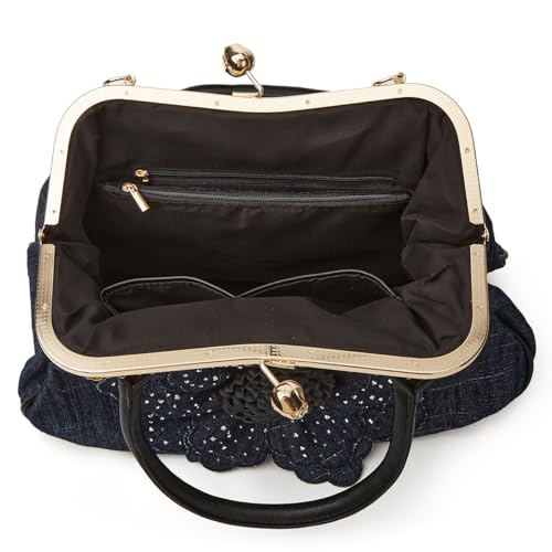 Bolso Tote de mezclilla con cierre romántico para mujer miniatura 7