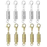 DNHCLL 10PCS Magnetic Jewelry Clasp, Magnetic Lobster Clasp, Magnetic Clasps Converter for Necklace