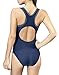 Uhnice Women's One Piece Swimsuits Racing Training Sports Athletic Swimwear (Medium(US6-8), Navy/Stripe)