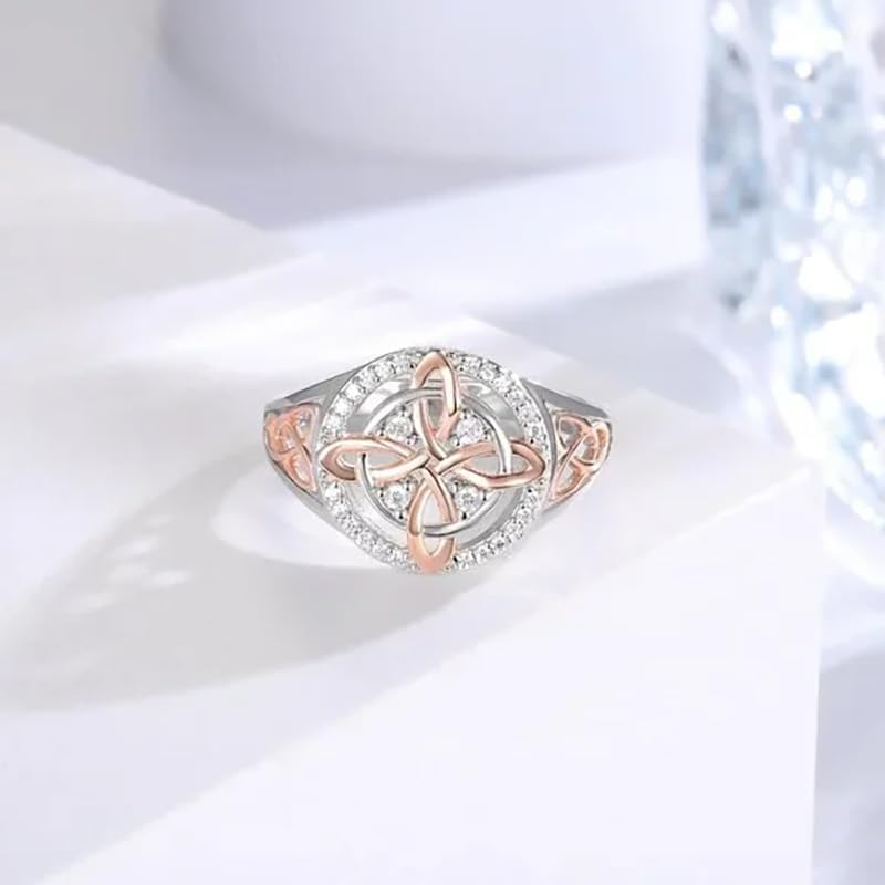 Witches Protection Knot Ring For Women, Protect Your Loved Ones Witch’s Return-Knot Band Cubic Zirconia Rings Gift Jewelry - Image 4