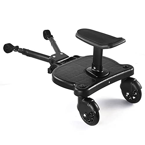 Marchepied universel pour poussette avec siège, design à deux roues à 360°, planche 2 en 1 pour toutes les poussettes, buggy board pour enfants de 3 à 7...