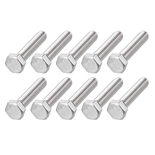 Image of METALLIXITY Hex Head Bolts (5 /16-18 x 1-1 /2 inch) 12Pcs, 304 Stainless Steel 18-8, Fully Threaded, External Hex Drive, Plain Finish, Hex Head Screw Bolt, Silver