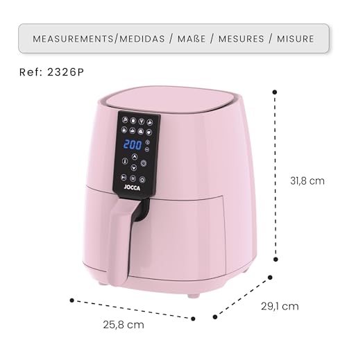 JOCCA 3,8 L Varmluftsfritös – Oljefri & Energibesparande i Rosa