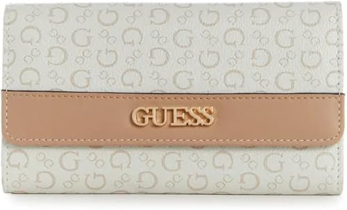 GUESS Factory Ellison - Cartera delgada para mujer, color blanco, Blanco