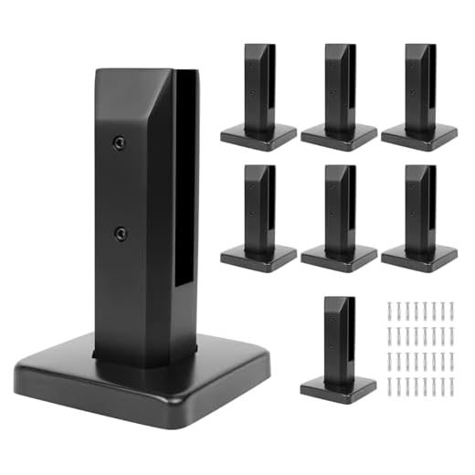 LukLoy 8 Pack NW. 2.1lb T304 Stainless Steel Glass Railing Spigot Heavy-Duty Matte Black Clamp Post Glass Railing System, No-Drill Design for Pool, Deck, Stair, Balustrade, Balcony - Level 2